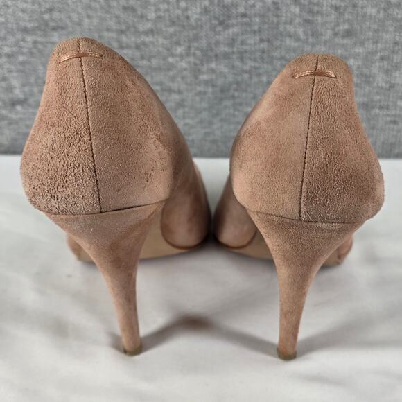 MADEWELL WOMEN'S MIRA MIDI TAN ROSE LEATHER BEIGE SUEDE 4" HEEL PUMPS SIZE 8.5 - Picture 4 of 12